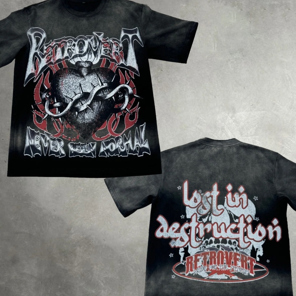 Black and Red Short Sleeve Gothic Tee